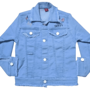 Sky kids girls denim jacket front side