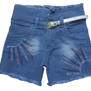 Best friend kids girls denim shorts light blue front side