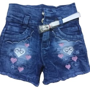 kids girls denim shorts 2x9 love front side