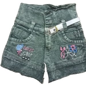 Sweet Girl kids denim shorts grey front side