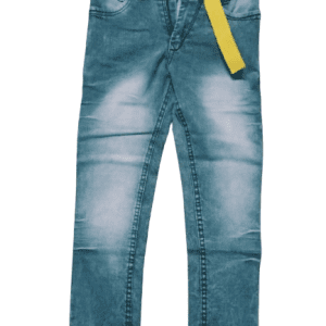Kids Boys Grey Embroidery Denim Jeans Front Side