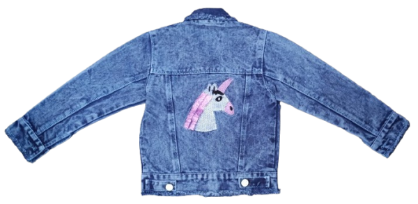 Girls Embroidered Denim Jacket - Image 2